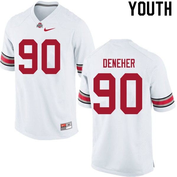 Youth #90 Jack Deneher Ohio State Buckeyes College Football Jerseys Sale-White